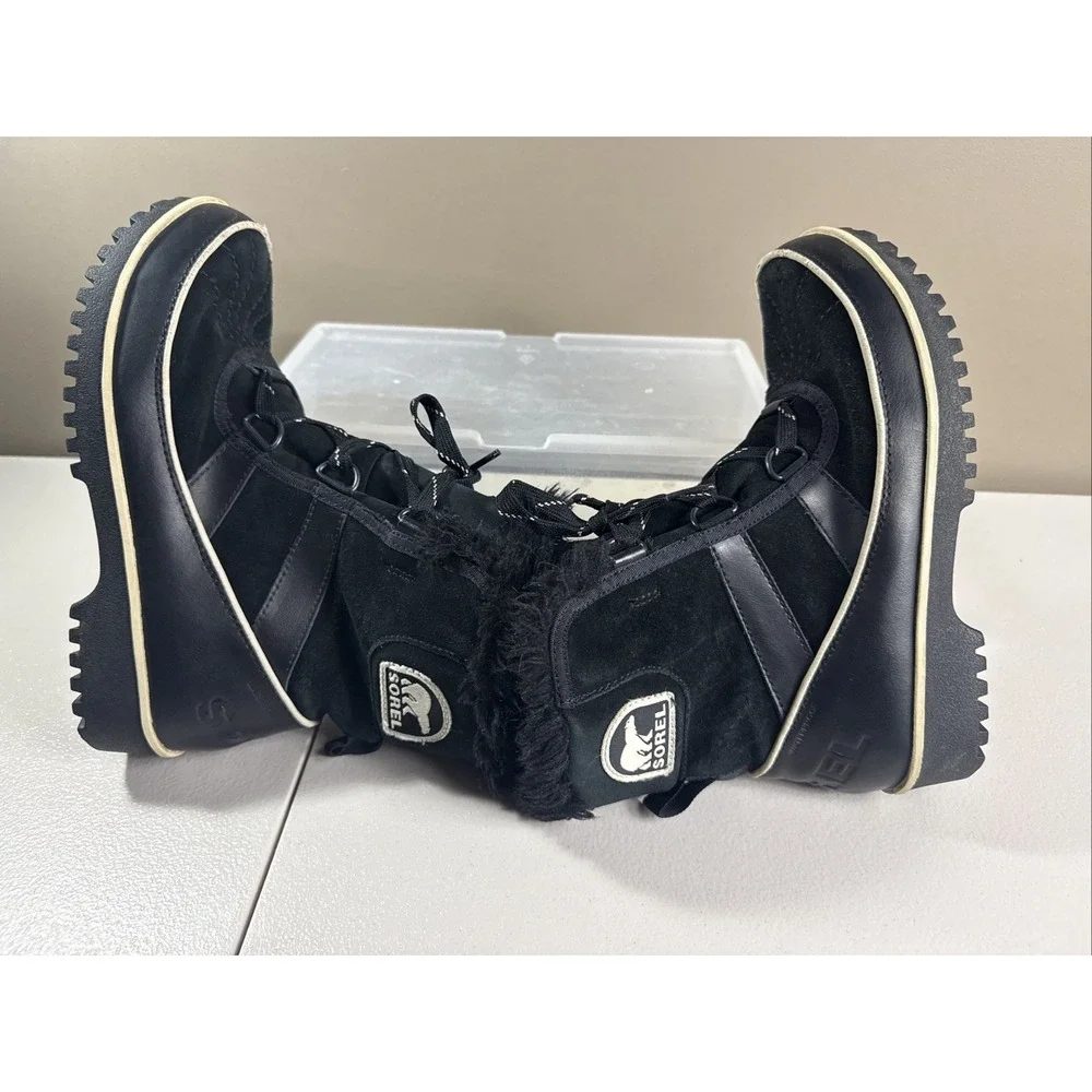 Sorel Tivoli II  Women Faux Fur‎  Suede Boots Waterproof Size US 6.5 Black